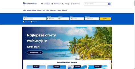 Przeanalizuj działanie strony internetowej www.Turystycznyninja.pl i zaplanuj wymarzony wypoczynek urlopowy. 2022